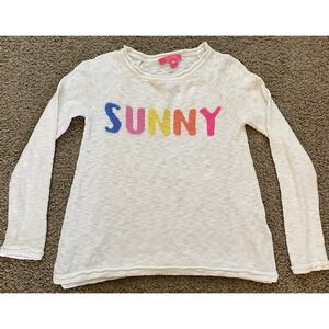 Lilly Pulitzer Womens Sunny Sweater‎ Knit Size Extra Small White Colored Letters
